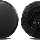 Moonet Tire Covers 2 Pack for Trailer, Oxford Waterproof UV Sun Protectors for Trailer Motorhome Boat Camper Van SUV, D56cm x H28cm for Diameter 19"-21", Black