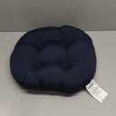 Blazing Needles Solid Twill Round Footstool Cushion, 18", Navy