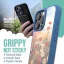 Smartish iPhone 16 Pro Max Magnetic Case - Gripmunk Compatible with MagSafe [Lightweight + Protective] Slim & Thin Grip Cover with Microfiber Lining for Apple iPhone 16 Pro Max - Wildflower Fields