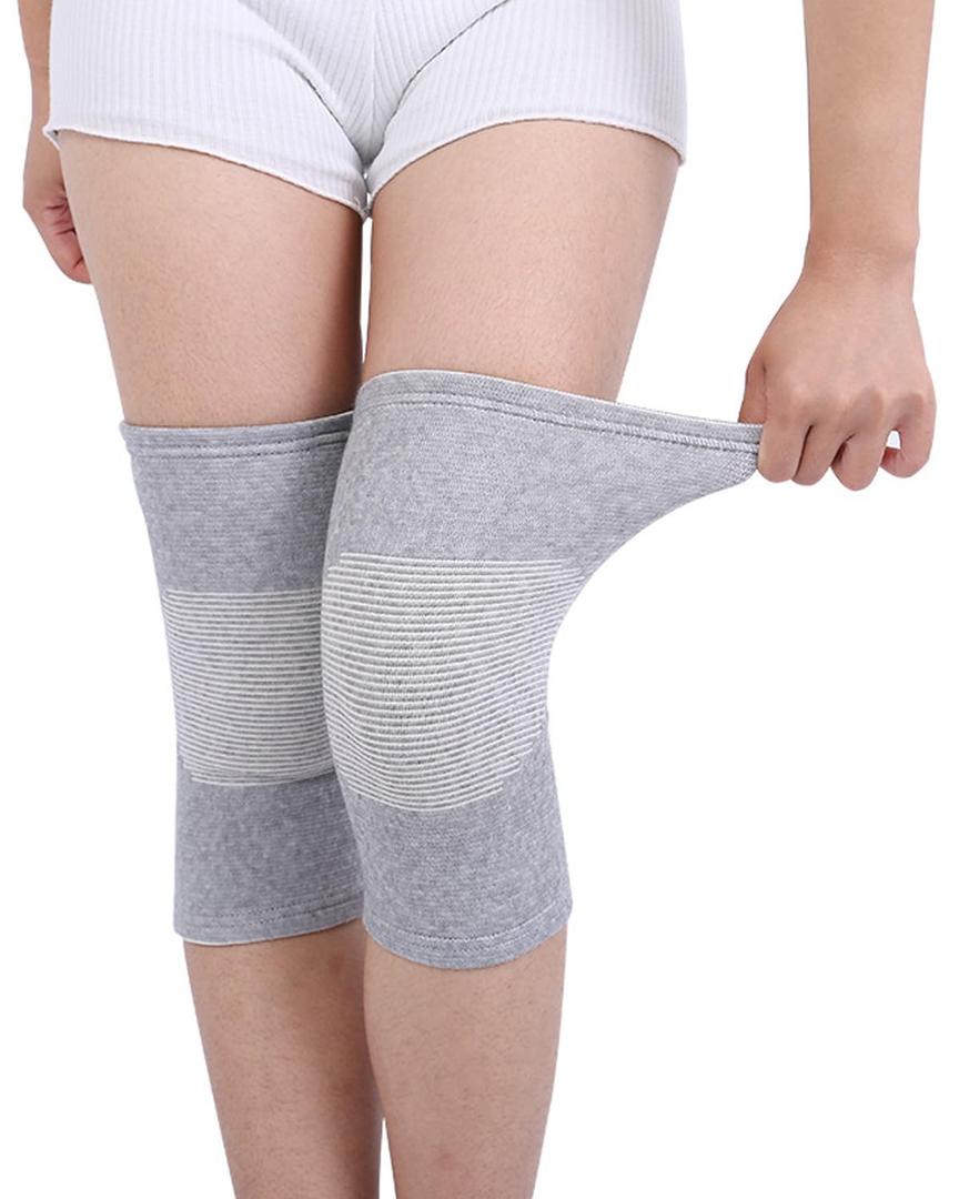 Bamboo Knee Sleeves 2-Pack Knee Compression Sleeve Women Men Elastic Warm Slip-on Recovery Knee Brace for Arthritis Knee Pain (Medium)