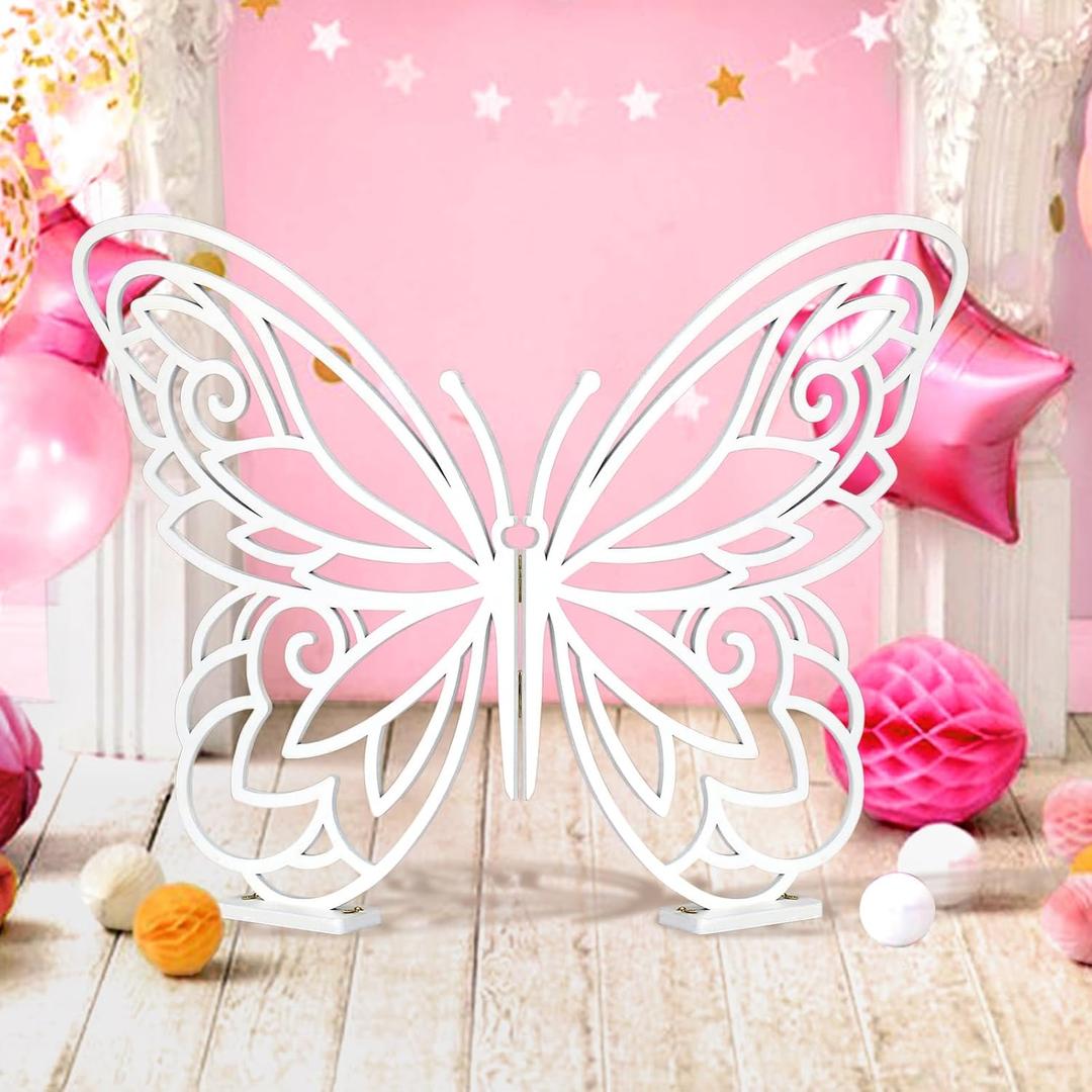 Large Size Wooden Butterfly Decor Giant Butterfly Decorations Craft Butterfly White Butterflies Large Butterfly Decorations DIY Art Craft for Room Decor Wedding Party (White)