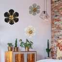 3 x 8 Inch Large Metal Flower Wall Art Multiple Layer Home Decor for Outdoor Bedroom Living Room Office Garden Set of 3