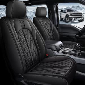 TTX LIGHTING Seat Covers for Ford F150 2009-2025 2026, F250 F350 F450 2017-2025 2026: 5 Seat Full Set Truck Seat Covers Custom Waterproof Leather (Black)