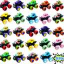 24 Pack Mini Monster Trucks Toys for Boys Girls Aged 3 and Above, Pull Back Truck Push and Go Friction Powered Car Toys Monster Truck Party Favors Birthday Decorations Classroom Prizes for Kids