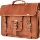 BERLINER BAGS Vintage Genuine Leather Messenger Bag Berlin M, Laptop Bag, Work Bag, Briefcase for Men and Women - Brown