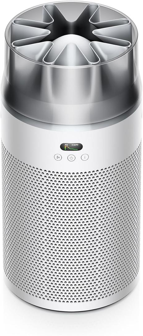 Dyson HushJet Purifier Compact, Quiet air purifier, App controlled, purifies up to 203 sq ft, Captures NO2 (White/Silver)