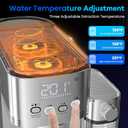 Espresso Machine 20 Bar Temperature Time LED Display Espresso Maker with Stepless Adjustable Automatic Milk Frother for Cappuccino Latte Americano Stainless Steel Coffee Machine with ESE Pod Filter