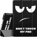 Fintie Case for iPad 9th Generation (2021) / 8th Generation (2020) / 7th Gen (2019) 10.2 Inch - Lightweight Slim Shell Standing Hard Back Cover with Auto Sleep/Wake Feature, Dont Touch