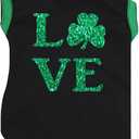 Petitebella Love Clover Puppy Dog Shirt (Black, Medium)