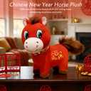 Horse Stuffed Animal Year of The Horse 2026 Smiling Horse Toys Plush Figurine 7.87 In,Chinese Lunar New Year Home Decor Mascot Holiday Zodiac Easter Basket Stuffers for Teens Toddler Easter Decor Gift