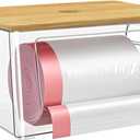 Trash Bags Holder, Stackable Trash Bag Dispenser with Bamboo Lid Extra Large Garbage Bag Holder for Kitchen, Laundry Room, Under-Sink Storage Organization 1 pack