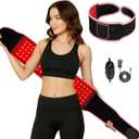 Red Light Therapy Belt with 105 Advanced 3-in-1 LEDs - Portable 660nm & 850nm for Back/Abdomen, Waist Wrap with Rhythm Mode y Timer& Body - Red Light Therapy Waist Adjustable Heat