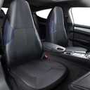 CAR PASS Double Leather Perforated Blue Bucket car seat Covers Front Seats only,Sporty Design Universal Fits Most Cars, SUVs, Sedan, Trucks, (High Back Two Front Seat, 2 Piece Black and Blue)