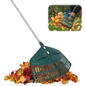 ORIENTOOLS 69" Adjustable Leaf Rake with 5-Section Handle, 26-Tine Durable Plastic Head, Dual-Use Design Converts to Leaf Scoops, Lightweight Yard Rake for Lawns, Grass, Shrubs & Garden Cleanup