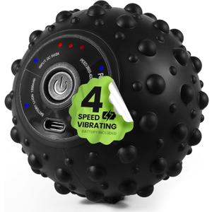 4-Speed Vibrating Massage Ball | Compact Rechargeable Roller | Adjustable Vibration | Quiet & Portable Design