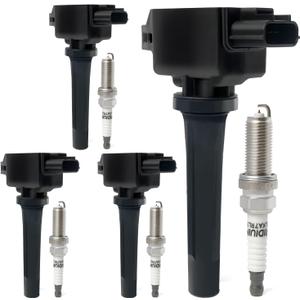 Set of 4 Ignition Coil Packs & Iridium Spark Plugs Compatible with 2.0L 2.5L 2012-2019 Mazda 3, 2016-2018 3 Sport, 2014-2017 Mazda 6, 2016-2020 CX-3, 2013-2018 CX-5, 2016-2018 MX-5 Miata Replace UF656