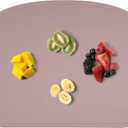 Simka Rose Silicone Baby Placemats That Stick to Table - Non Slip with Raised Edges - For Toddlers and Kids - Dishwasher Safe (Lilac)