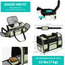 Soft Side Cat Carrier Airline Approved for Puppy Kitten Dog Carriers for Small Medium Cats Under 15lb, Collapsible TSA Approved Travel Pet Carrier, Green