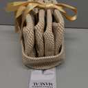 5 Pack Decorative Small Storage Baskets for Shelves, Cotton Rope Woven Basket for Organizing Bathroom, Nursery, Closet, Cabinet, Toys & Socks, Gift Baskets Empty, 11.8"x7.9"x4.7", Khaki