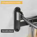 BESy 24 Inch Oil Rubbed Bronze Towel Racks, Bathroom Towel Shelf with Foldable Towel Bar Holder and Towel Hooks, Wall Mounted Multifunctional Bathroom Accessories, Double Towel Bars
