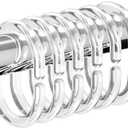 Resze 24 PCS Shower Curtain Rings, Plastic Clear Shower Curtain Hooks, C-Shaped Rings Hook Hanger Bathroom Shower Window Rod