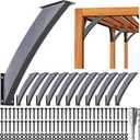 2 Pack Heavy Duty 2''x4'' (Actual: 1.5''x3.2'') Integrated Arc 45 Angle Support Bracket, for Gazebos, Decks, Porches, etc., Wood Post and Beam Angle Support Brackets (Black-Sanded)
