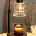 Candle Warmer Lamp with Timer Dimmable, Birthday Gifts for Women Mom, House Warming Gifts New Home Decor, Wax Melt Warmer for Jar Candles with 2 Bulbs (Black)