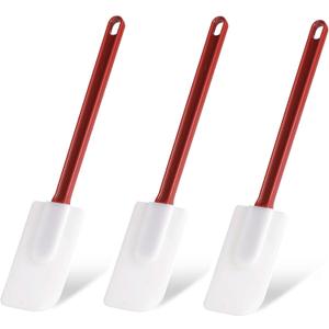3 PCS Commercial Grade Heat Resistant Silicone Spatulas, 9.5-Inch Rubber Spatulas for Baking, Nonstick & BPA-Free (3 Scrapers (9.5 Inches))