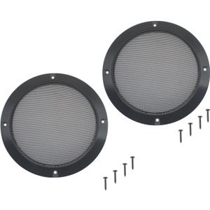 FDXGYH 2 Pack 6.5 Inch Speaker Grills Cover Metal Mesh Grill Horn Guard Protector Cover with Mounting Screws for Home/Car Audio [Black]
