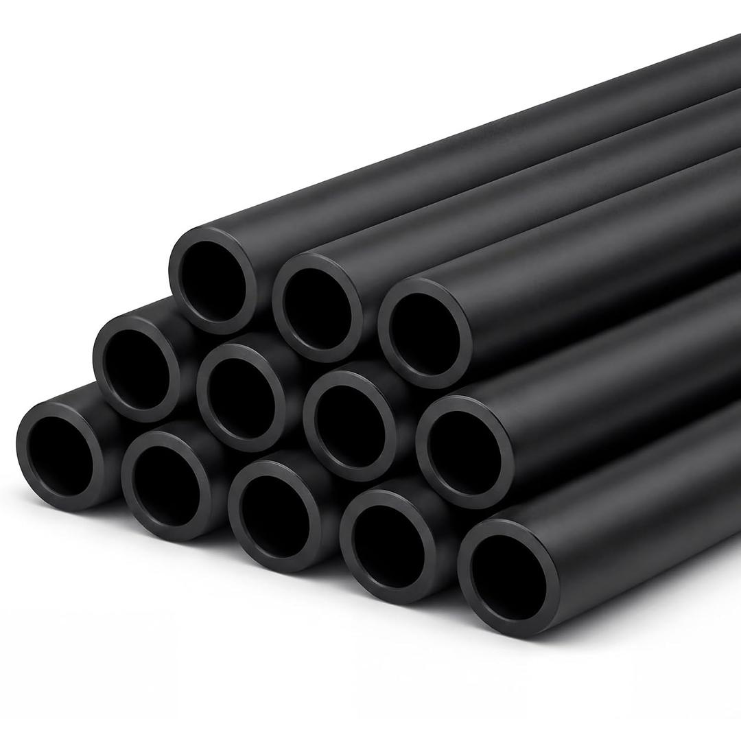Pangda 12 Pcs Carbon Fiber Rod 6 x 4 x 1000mm Rod Black Round 6mm Hollow Matte Pole Tubing for Rc Airplane Repair DIY Craft Kite Model Remote-Controlled Airplanes Drones Project
