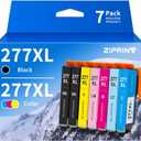 ZIPRINT Remanufactured Ink Cartridge Replacement for Epson 277XL 277 T277 to use with XP-850 XP-860 XP-950 XP-960 XP-970 Printer (2Black, 1Cyan, 1Magenta, 1Yellow, 1Light Cyan, 1Light Magenta)