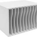 Vertical Desktop Sorter-11 Compartment Mail Organizer, Vertical Desktop Sorter with Slots, Adjustable Literature Organizer, Mailboxes With Removable Shelves, Construction Paper Storage Holder (White)