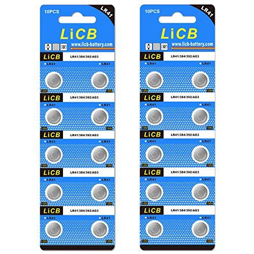 LiCB 40 Pack LR41 AG3 392 384 192 Battery 1.5V Button Coin Cell Batteries