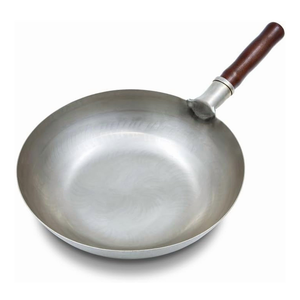Welsteepse Carbon Steel Frying Pan, Carbon Steel Skillet, Traditional Hand Hammered Wok, 13 Inch, Frying Pan, Skillet, Wok Pan White
