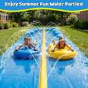 Evoio 39.4FT Water Slides for Kids Backyard, Extra Long Heavy Duty Lawn Waterslide with Built-in Dual Lane Sprinkler and 2 Inflatable Bodyboards, Summer Outdoor Water Toy for Kids and Adults