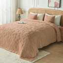 FY FIBER HOUSE Flower Bed Blanket Ultra Soft Blanket Fuzzy Queen Blanket for Bed Couch Sofa, 90"x90", Khaki