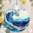 Christmas Ornaments, Christmas Tree Decorations, Keepsake Ornaments, Holiday Decor, Holiday & Xmas Gifts, Gifts for Ocean Lovers & Nature Lovers - Ocean Waves-Theme
