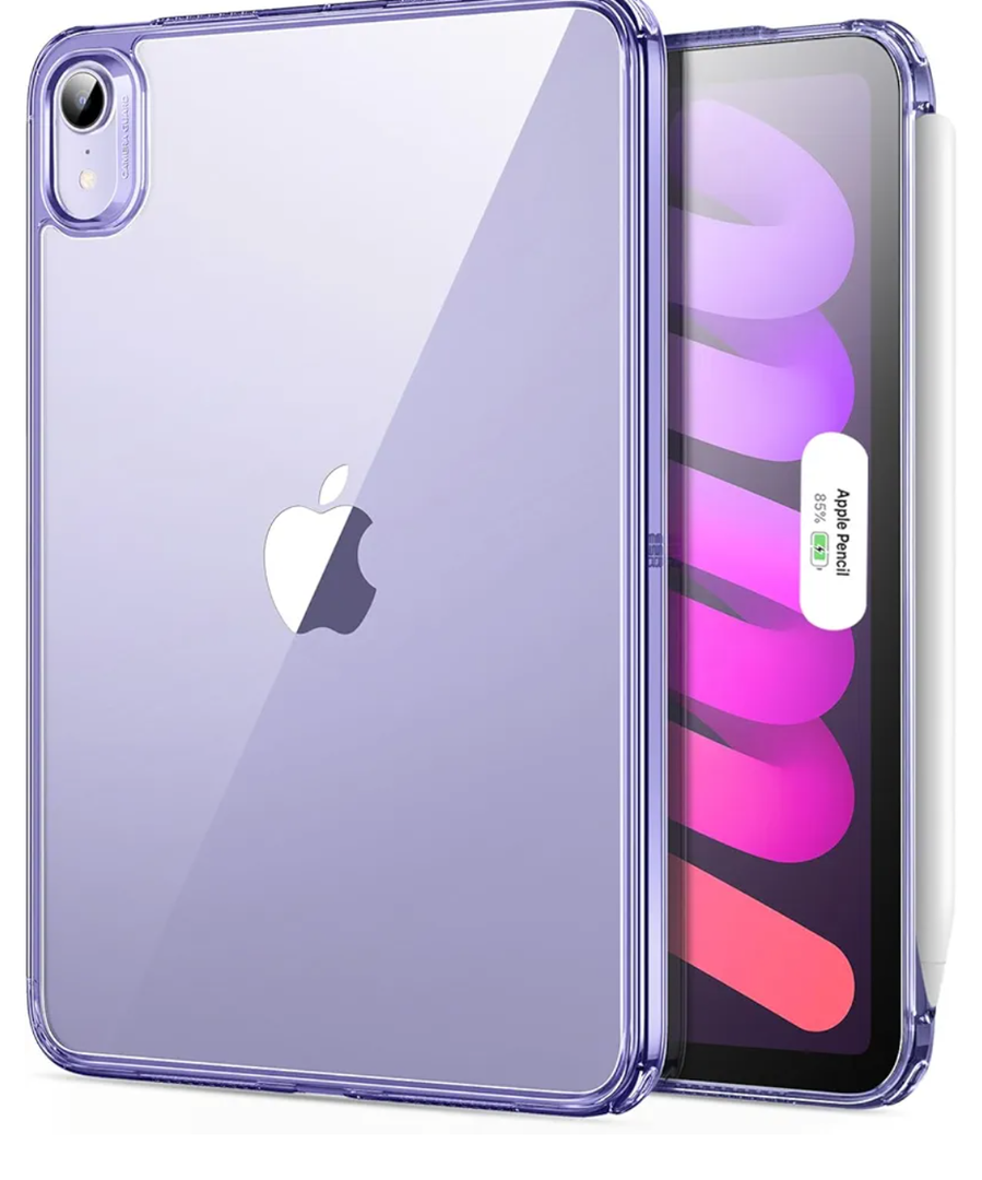 ESR for iPad mini 7 A17 Pro Case, iPad mini 7th/6th Generation Case (2024/2021), Slim and Light, Shock and Drop Protection, Yellowing Resistant, Supports Pencil Pro & Pencil (USB-C), Purple Clear