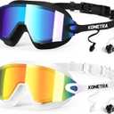 2 Pack Adult Swim Goggles, Frameless Anti-Fog Swimming Goggles | 2 Pack Adult Swim Goggles, Frameless Anti-Fog UV Protection Swim Goggles, Clear Vision Pool Goggles for Men Women