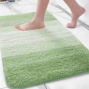 Arotive Microfiber Bathroom Rugs, Shaggy Soft and Absorbent Bath Rug, Non-Slip, Thick Plush Machine Washable Dry Bath Mats for Bathroom, Tub and Shower, 24x16, Sage Green, Rectangular