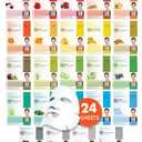 DERMAL 24 Combo Pack Made in Korea Facial Mask 20+ Years of K-Beauty Experience, Premium Quality Korean Sheet Masks for Daily Skincare Routine