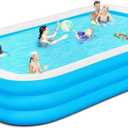 Extra Large Inflatable Pool for AdultsLylting 145"x74"x22" Big Thickened Blow Up Swimming Pool with Repair Patch, Oversized Family Inflatable Pools for Backyard Lawn Indoor Outdoor