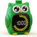 Doli Yearning Visual Timer for Kids, 99 Minute Cute Owl Digital Countdown Timer for Home School Classroom Supplies Study, Silent Time Management Tool (Green)