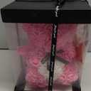 Double Couple Gift for Mom Women-Rose Cute Bear - Rose Adorable Teddy Artificial Bear - Best Gift for Valentines Day, Mothers Day, Anniversary, Birthdays- Clear Gift Box Included!10 Inches Tall (Pink)