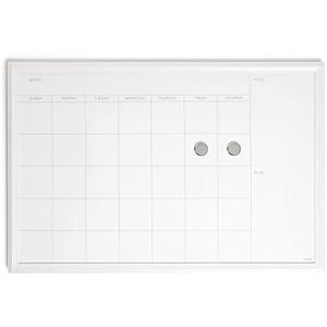 U Brands Farmhouse Dry Erase Calendar with White Frame Set, Office Supplies, with Magnets, 20” x 30”, 3 Pieces