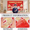 2026 Graduation Party Decorations Kit Red and Gold - Includes Backdrop, Banner, Balloons, Hanging Swirls, Honeycomb Centerpieces for Class of 2026 High School College Graduation Party Supplies