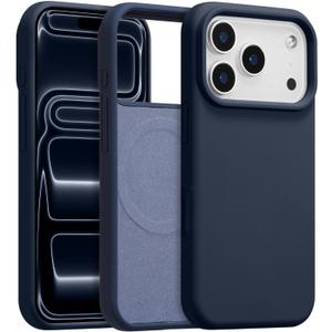 Magnetic for iPhone 17 Pro Max Case 6.9", Premium Liquid Silicone Case,[Compatible with Magsafe][Soft Anti-Scratch Microfiber Lining],Slim Thin Shockproof Phone Cover-Midnight Blue