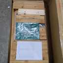 Backyard Discovery Buckley Hill Cedar Wood Swing Set with Wave Slide, Play Deck, Rock Wall Ladder, Belt Swings, Chalkboard, Canopy Roof, Outdoor Playset (Green)