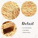 Layhit 4 Pcs Wicker Storage Basket Water Hyacinth Handwoven Baskets with Handles Foldable Woven Organizer Multipurpose Wicker Storage Bins for Bedroom Living Room(12 x 12 x 12'',Natural)