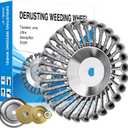 Steel Wire Rotary Weed Brush Cutter Trimmer Head for Weed Cutter Eater, Indestructible Trimmer Blade with Universal Adapter Kits for Moss Grass Rust Removal (8 inch)